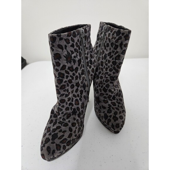 Worthington Ankle Booties Women's 7M Leopard Print Side Zip Stiletto Platforms - Picture 8 of 9